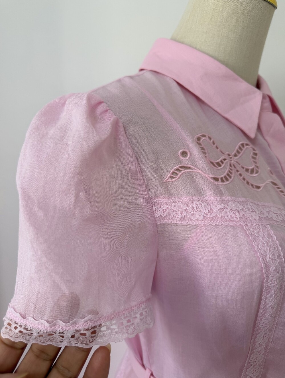 Self Portrait Pink Embroidered Midi Dress - Picture 9 of 16